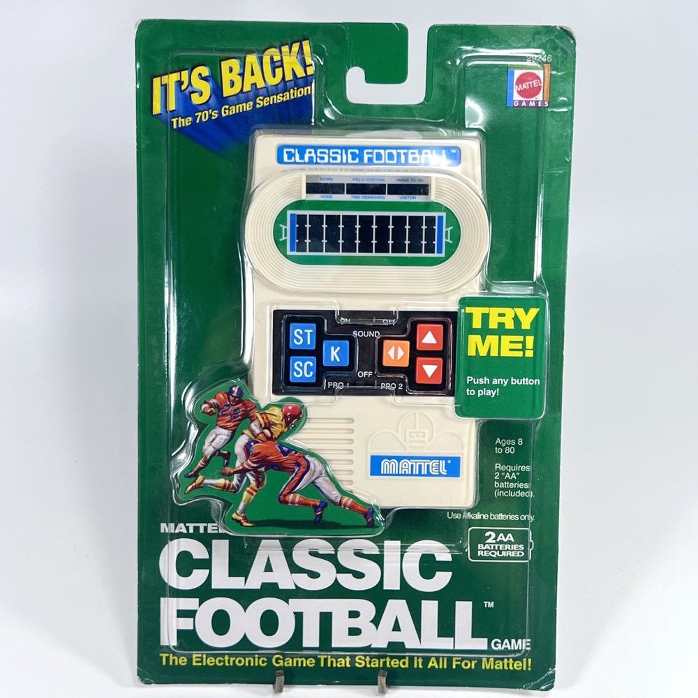 Sealed 2000 Mattel Classic Football‎ Electronic Handheld Game Retro 70s